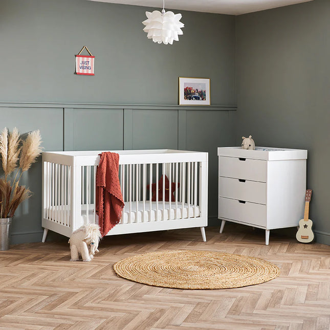 Maya 2 Piece Nursery Furniture Set - Nordic White