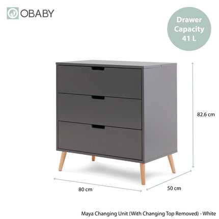 Maya Mini 3 Piece Nursery Furniture Set - Slate & Natural