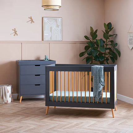 Maya Mini 2 Piece Nursery Furniture Set - Slate & Natural