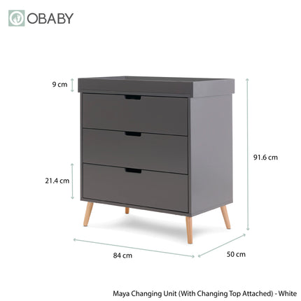 Maya Mini 2 Piece Nursery Furniture Set - Slate & Natural