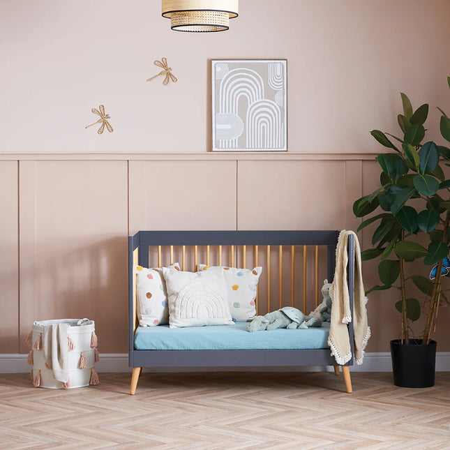 Maya Mini Cot Bed - Slate & Natural