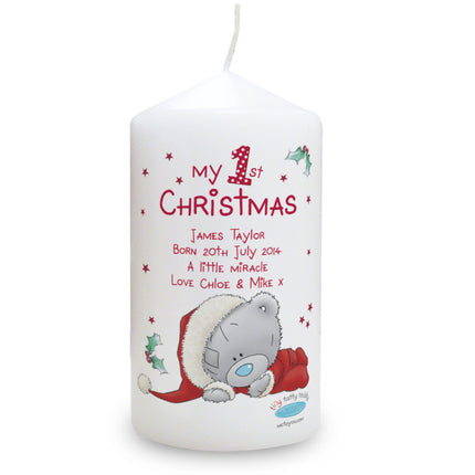 Tiny Tatty Teddy - My 1st Christmas Candle - Personalised