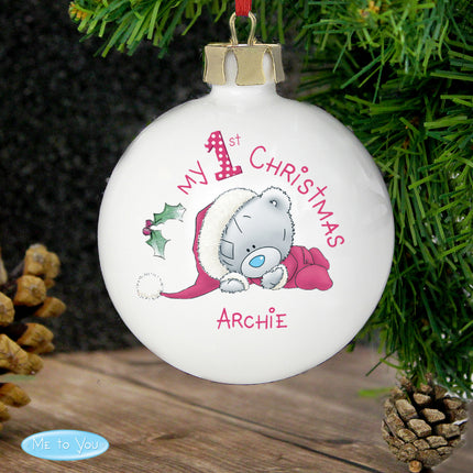 Tiny Tatty Teddy - My 1st Christmas Bauble - Personalised