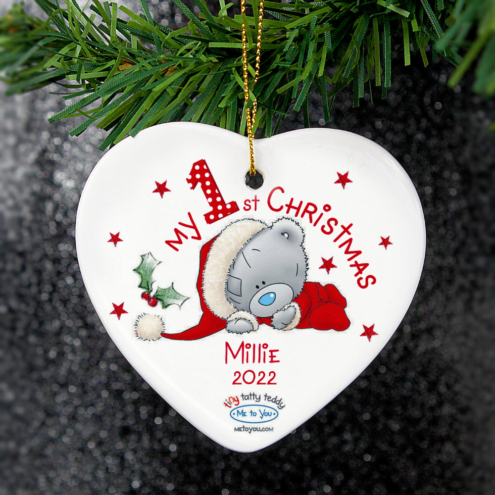 Me to You - Personalised My 1st Christmas Ceramic Heart Decoration