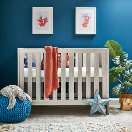Nika Mini Cot Bed + Under Drawer - Grey Wash