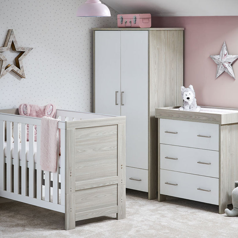 Nika Nursery Furniture from Obaby available in White, Grey or Oatmeal