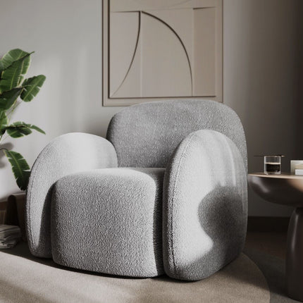 Nina Boucle Teddy Accent Chair - Grey