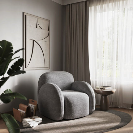 Nina Boucle Teddy Accent Chair - Grey