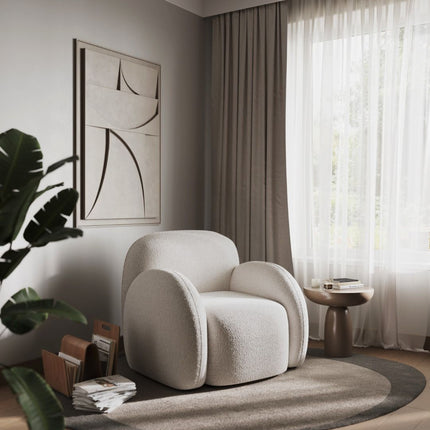 Nina Boucle Teddy Accent Chair - Cream