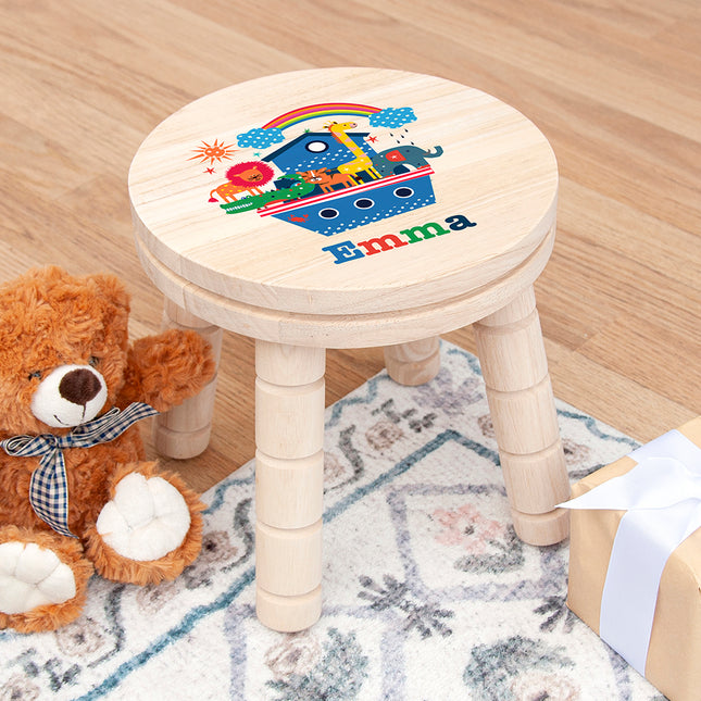 Noah's Ark Wooden Stool - Personalised