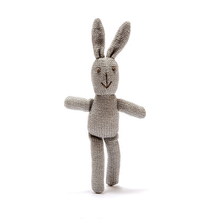 Bunny Baby Rattle Organic Cotton - Grey