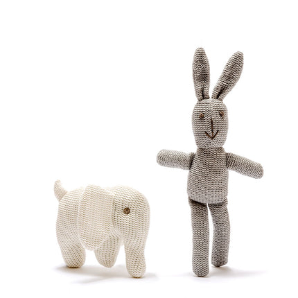 Bunny Baby Rattle Organic Cotton - Grey