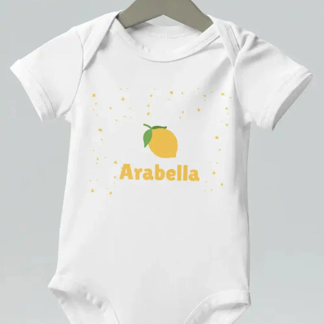 Custom Lemon Bodysuit In White