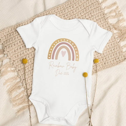 Neutral Heart Rainbow Baby Due Bodysuit