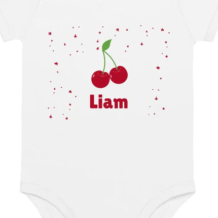Cherry Personalised Bodysuit in White