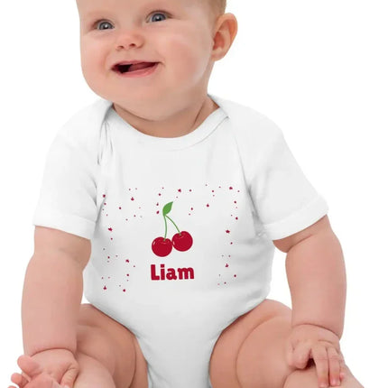 Cherry Personalised Bodysuit in White
