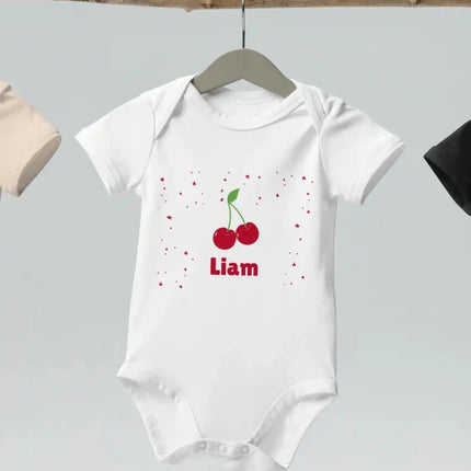 Cherry Personalised Bodysuit in White