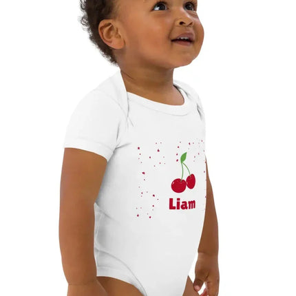Cherry Personalised Bodysuit in White