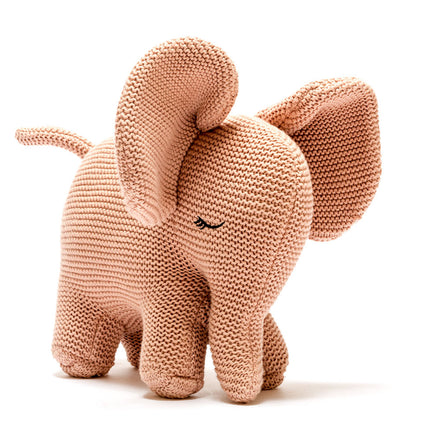 Elephant Soft Toy Large - Organic Cotton - Pink