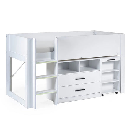Otis Mid Sleeper with Desk - White