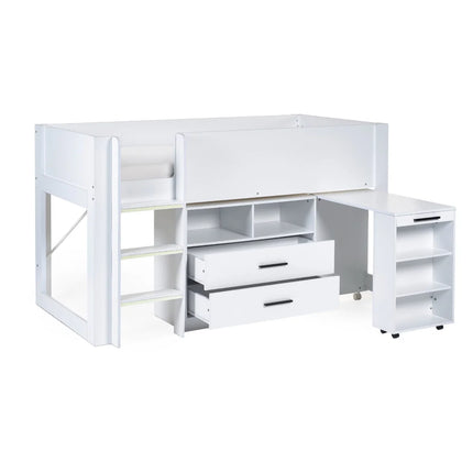 Otis Mid Sleeper with Desk - White