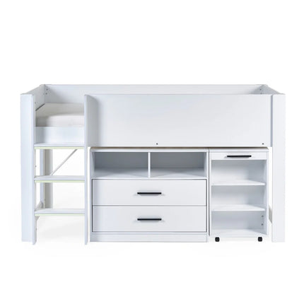 Otis Mid Sleeper with Desk - White