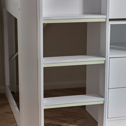 Otis Mid Sleeper with Desk - White