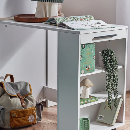 Otis Mid Sleeper with Desk - White