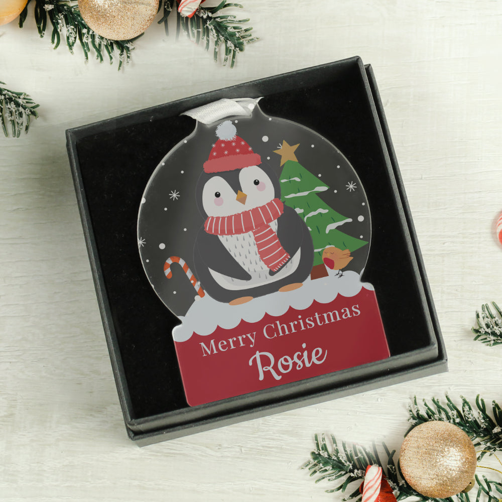 Penguin - Acrylic Bauble - Personalised