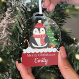 Penguin - Acrylic Bauble - Personalised