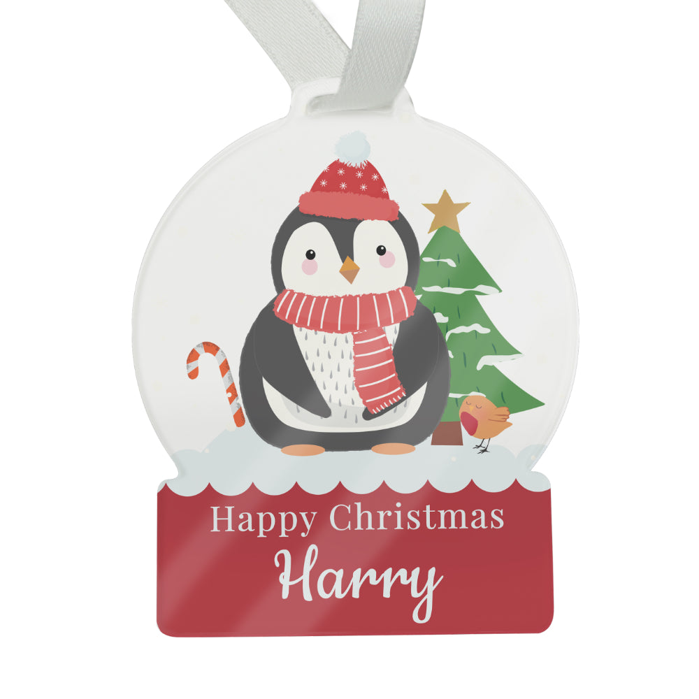 Penguin - Acrylic Bauble - Personalised