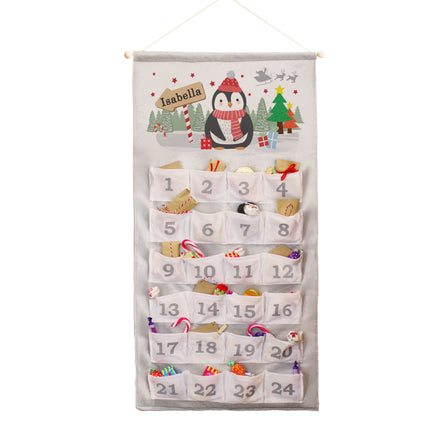 Penguin Pocket Felt Advent Calendar - Personalised