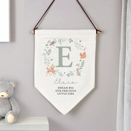 Personalised Baby Wall Art Banner - Woodland Animal