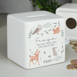 Personalised Ceramic Money Box - Woodland Animal