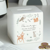 Personalised Ceramic Money Box - Woodland Animal