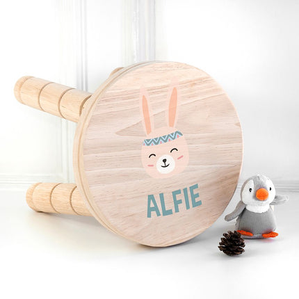 Cute Bunny Wooden Stool - Personalised