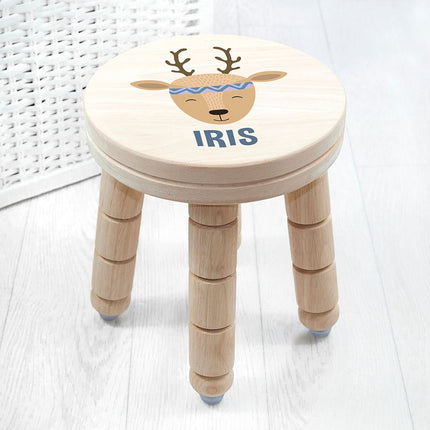 Cute Deer Wooden Stool - Personalised