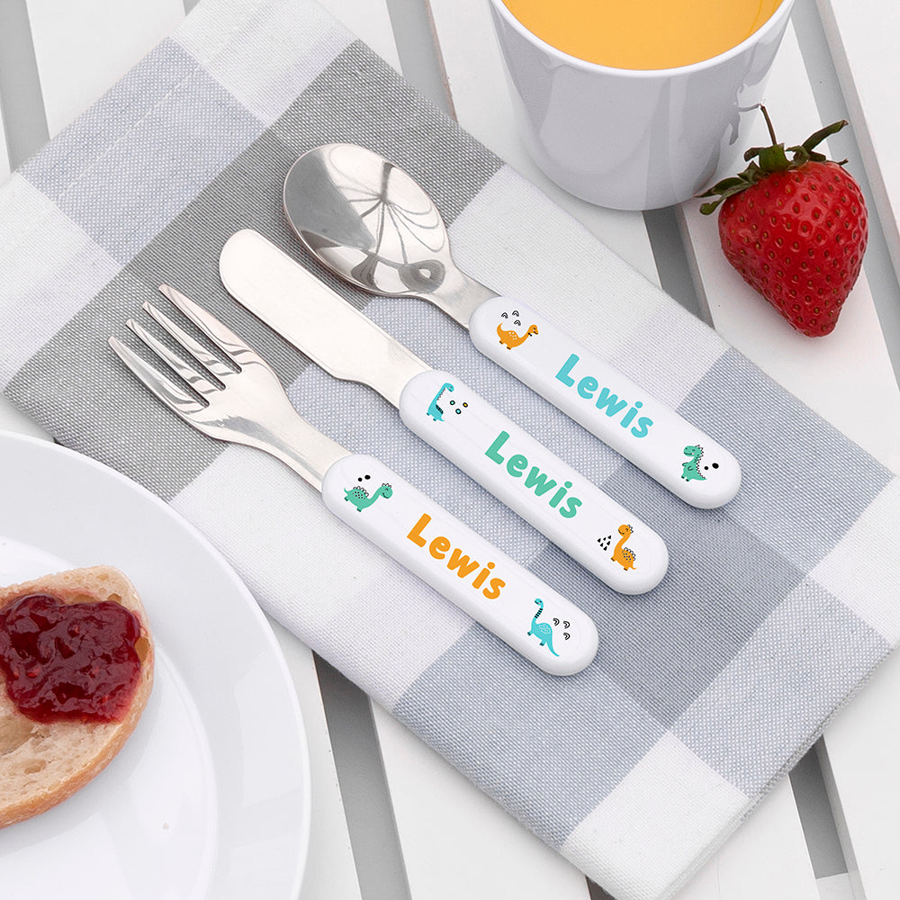 Personalised Dinosaur Cutlery Set