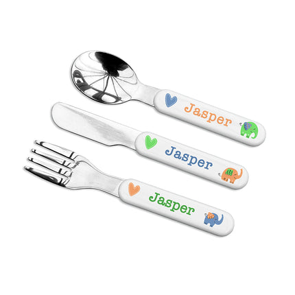 Personalised Elephant Cutlery Set