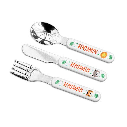 Personalised Jungle Cutlery Set