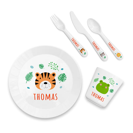 Kids Personalised Dining Set - Jungle