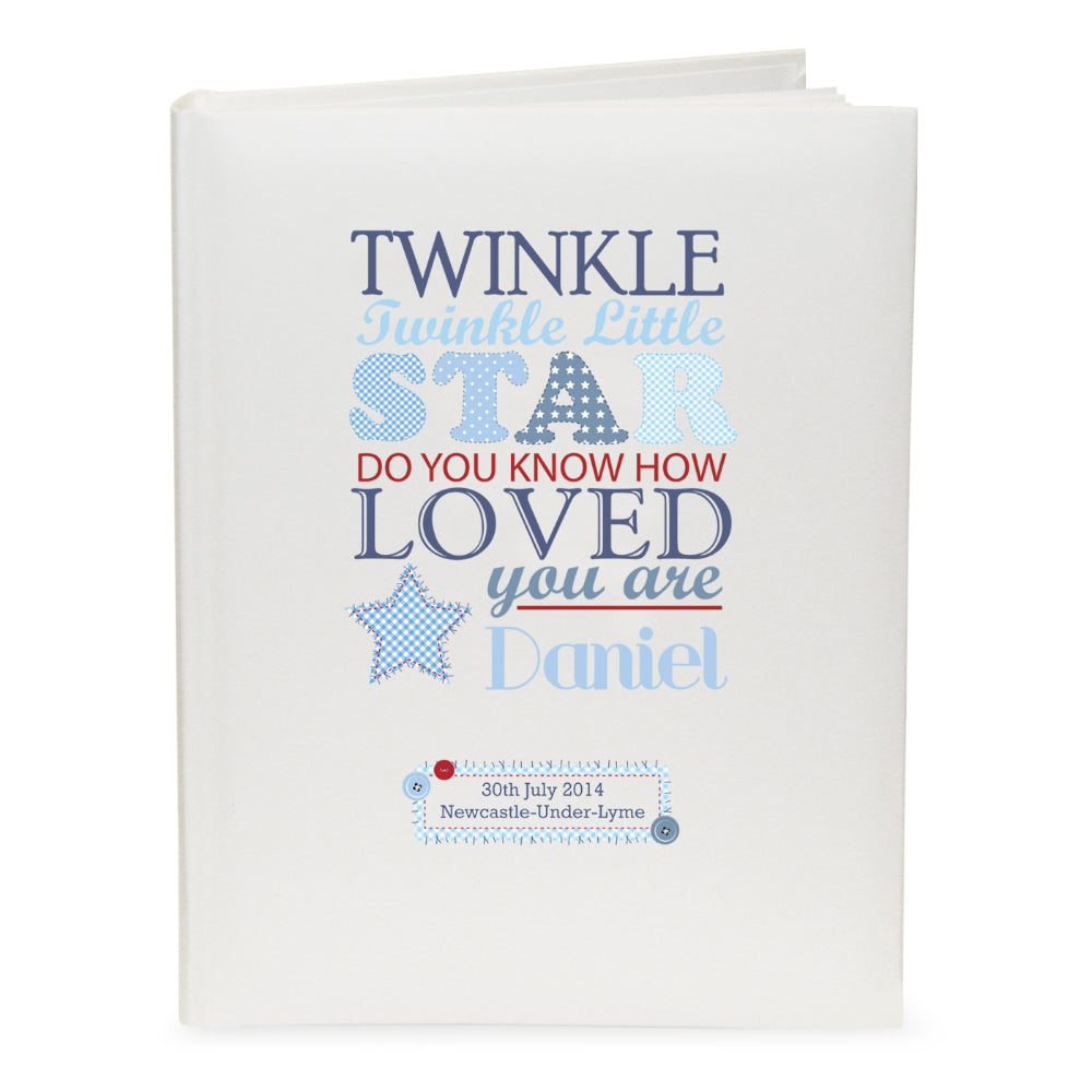 Twinkle Twinkle Little Star Personalised Photo Album - Blue