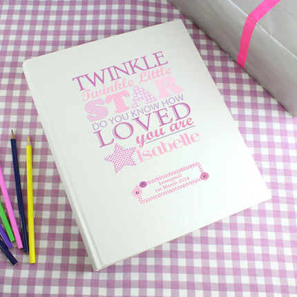 Twinkle Twinkle Little Star Personalised Photo Album - Pink
