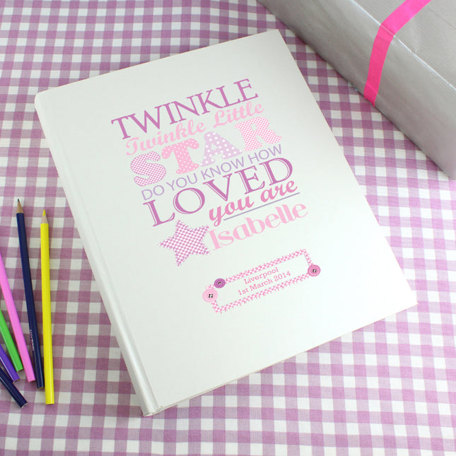 Twinkle Twinkle Little Star Personalised Photo Album - Pink