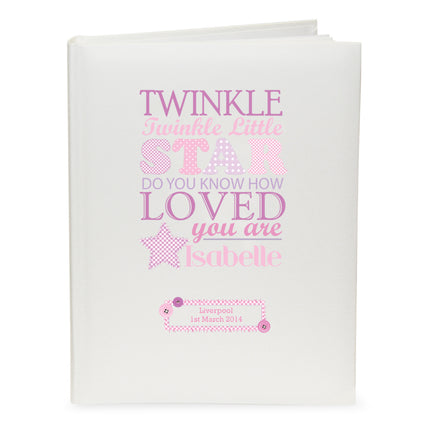 Twinkle Twinkle Little Star Personalised Photo Album - Pink