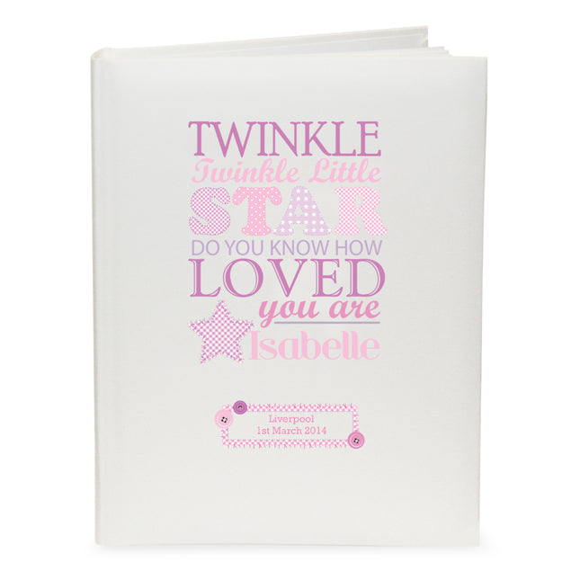 Twinkle Twinkle Little Star Personalised Photo Album - Pink