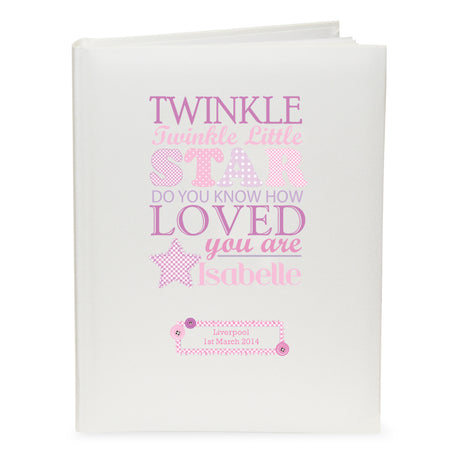 Twinkle Twinkle Little Star Personalised Photo Album - Pink