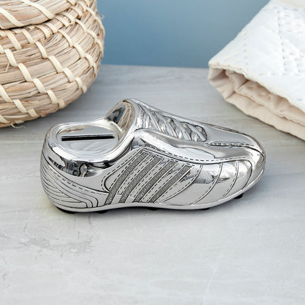 Football Boot Money Box - Silver Plated - Personalised