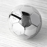 Football Money Box - Silver Plated - Personalised