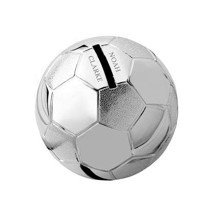 Football Money Box - Silver Plated - Personalised